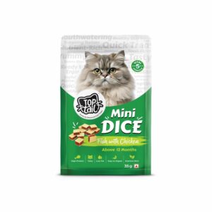 12 Month Snack Cat Food Mini Dice Fish with Chicken Flavour | Protein-Rich Chicken & Fish Blend | Healthy Weight Maintenance Treat for Cats | Snack for Cat Easy to Digest | 35g Pack of 1