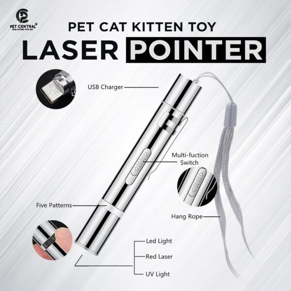 713ewrBoPTL._SL1500_.jpg Cat Laser Toy | 3-In-1 Laser Toy | Interactive | USB Rechargeable | Multi-Pattern Play | Portable With Health Check Light | Engaging Fun For Cats