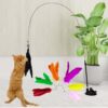 6PCS Cat Toys, 6-Color Cat Feather Toppers with Bells Replaceable Flying Bird Toy Attachments for Kittens & Persian Cats Safe Cat Toys Accessories (No Wand Included)