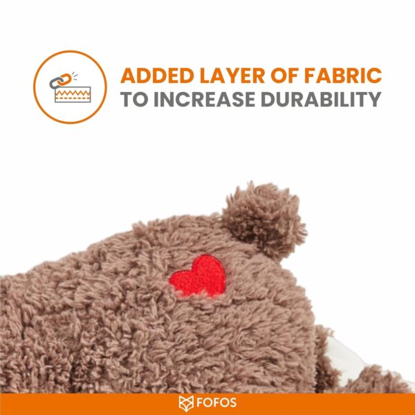 714J3bAxdZL._SL1500_.jpg BarkButler x FOFOS Heartbeat Bear - Plush Toys for Dogs, Interactive Dog Toys for Medium Dogs (0-20kgs) - Brown