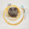 BarkButler x FOFOS Safari Spiral Tunnel - Yellow, with Real Feathers and Mouse Toy, US Grade Catnip, Portable Design, Cat Accessories, Perfect Cat and Kitten Toys