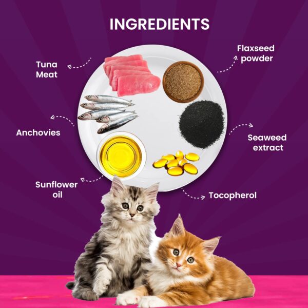 715mYUEIHqL._SL1500_.jpg Goofy Tails Wet Cat Food and Kitten Food 3 Combo, 1050g (15 Pouches x 70g), Tuna and Anchovies, Mackerel and Seaweed, Chicken and Flaxseeds, Preservative Free, Wholesome, Natural Cat Wet Food