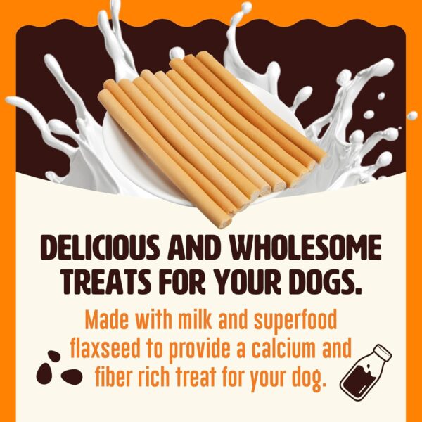 716U4cuCgL._SL1500_.jpg Kennel Kitchen Milk Sticks with Flaxseed Dog Treats, 100g | Calcium and Fibre Rich Soft Dog Chew Stick | Dog Treats for Adult Dogs and Puppies | Preservative Free | No Added Colours