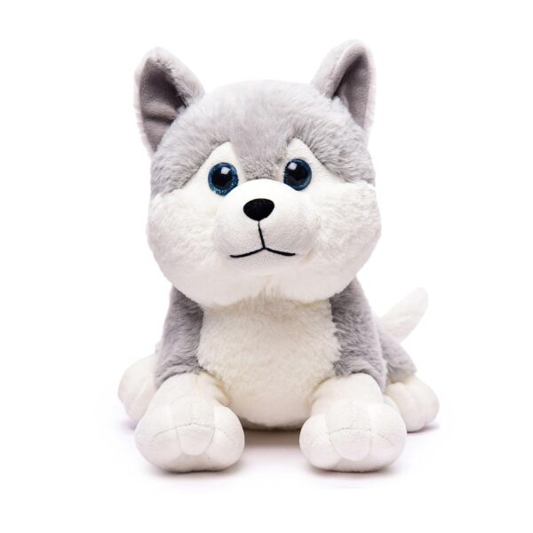 Webby Plush Husky Dog Stuffed Animal Puppy Soft Toy, Birthday Gift, Adorable Gifts for Kids and Adult, Glitter Eyes Soft Toy, 35CM (Grey) | for Boys & Girls