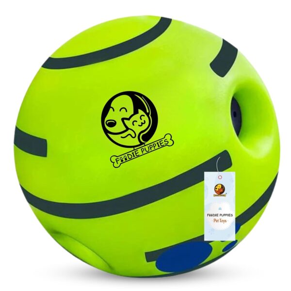 Foodie Puppies 5.5-Inch Interactive Giggle Ball Squeaky Dog Toy for Foodie Puppies 5.5-Inch Interactive Giggle Ball Squeaky Dog Toy for Medium to Large Breeds, Durable Non-Toxic PVC Chew Ball for Stress Relief, IQ Training, Keeps Dogs Happy & Healthy