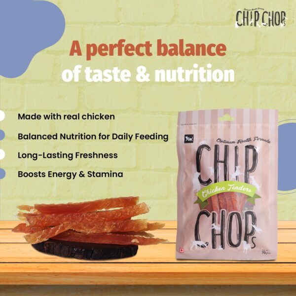717TnDm2KzL._SL1500_.jpg Chip Chops All Life Stages Chicken Tenders Slice, Dry Dog Treat, 70g, Optimum Health Formula