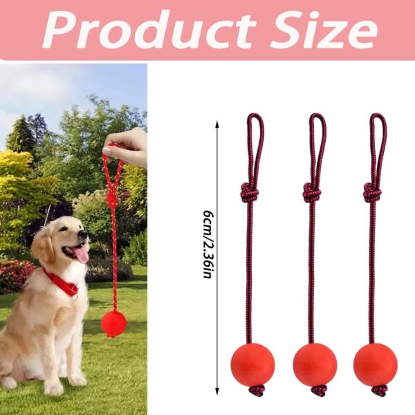 3 Pcs Durable Dog Ball with Rope - Interactive Dog Toys for Large Dogs and Puppies, Tough Dog Rope Toy for Fetch, Tug of War and Teeth Cleaning