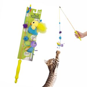 BarkButler x FOFOS Let's Fly Together Wand - Interactive Cat Toys with Catnip - Cat Toy Set - Multicoloured
