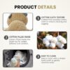 Foodie Puppies Plush Squeaky Rope Toy - (Beige Unicorn) | Non-Toxic, Soft, Stuffed, Teething, Playful, Cuddly Rope Toy | Plush Toys for Small to Medium Dogs and Puppies (Size: 14cm)