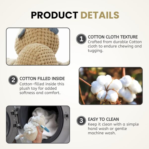Foodie Puppies Plush Squeaky Rope Toy - (Beige Unicorn) | Non-Toxic, Soft, Stuffed, Teething, Playful, Cuddly Rope Toy | Plush Toys for Small to Medium Dogs and Puppies (Size: 14cm)
