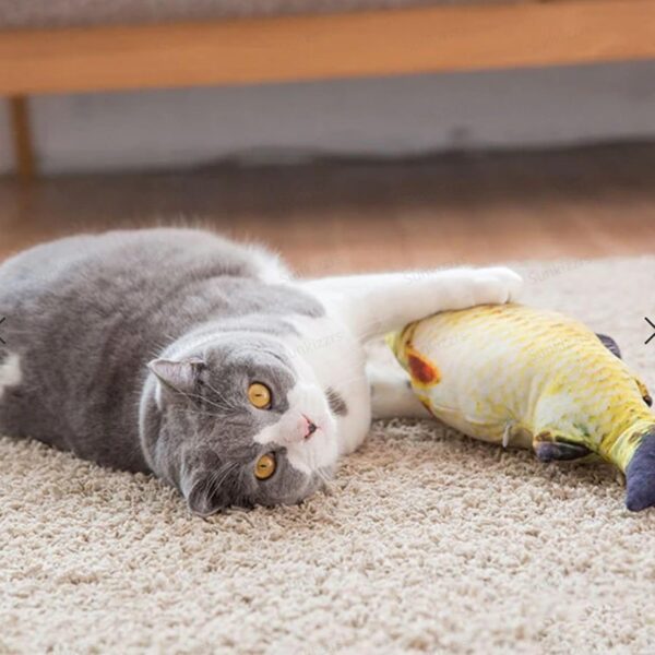 718wzXsdrTL._SL1500_.jpg Sunkizzrs® Catnip Mint Simulation Fish Toy for Cat (30cm/11.8inch) - Catnip Toys for Cats - Interactive Kitten Chewing Scratching Play Fun Pet Toys