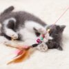 3-Piece Cat Toy, Flying Bird Toy for Cat with Feather ，Interactive Cat Small Bell for Persian, Durable Pet Stick, Fun Catcher Cats Stick ，Suitable for Both Indoor and Outdoor Use