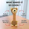 Dog Toy with Sound - Plush Chew & Squeaker & Crinkle Toy - Interactive Chew Toy - Non-Toxic Play Dog Toy - Small Medium & Large Dogs - Long Neck Toys for Dogs (Long Neck Bear (Brown))
