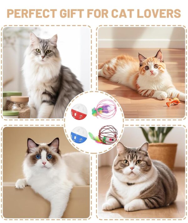 4 Pieces Cat Toys for Persian Cat, Interactive Flying Bird Toy for Kitten with Bell, Random Color Cat House Accessories, Cat Toy (Cute)