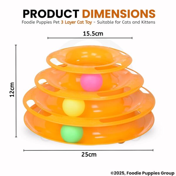 Foodie Puppies Interactive (3 Layers) Tower Track Roller with Colorful Balls for Cats and Kittens | Turntable Puzzle Toy for Mental and Physical Exercise (Color May Vary)