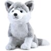 Webby Plush Husky Dog Stuffed Animal Puppy Soft Toy, Birthday Gift, Adorable Gifts for Kids and Adult, Glitter Eyes Soft Toy, 35CM (Grey) | for Boys & Girls