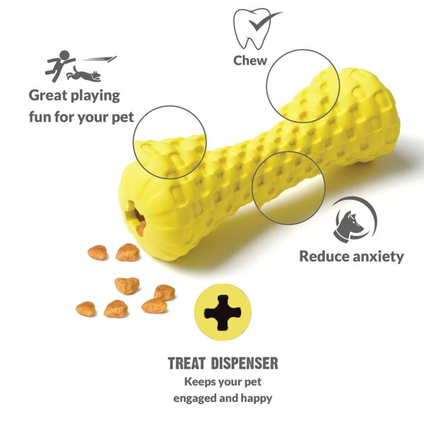 Goofy Tails Dog Toys, Rubber Dumbbell Treat Dispensing Toys for Dogs, Non-Toxic Chew Toys for Dogs, Ideal Interactive Dog Toy for All Breeds and Sizes