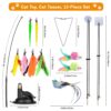 71A6-h-lAgL._SL1500_.jpg Qoosea Cat Feather Toys, Interactive Cat Toys with Teaser Wands and Strong Suction Cup, Cat Toys for Indoor Cats Kitten Interactive Training (Colorful-15j)