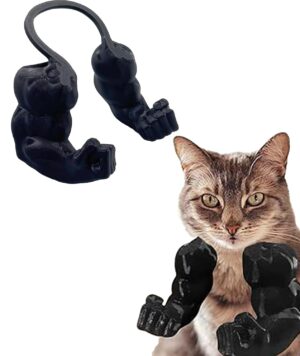 Cat Toy, Cat Arms, Muscle Arms, Large Black, Funny Pet Props for Interactive Play, Unique Gift for Enthusiasts, Social Media Worthy Decoration, Size 6.38 x 6.77 x 3.46 Inches