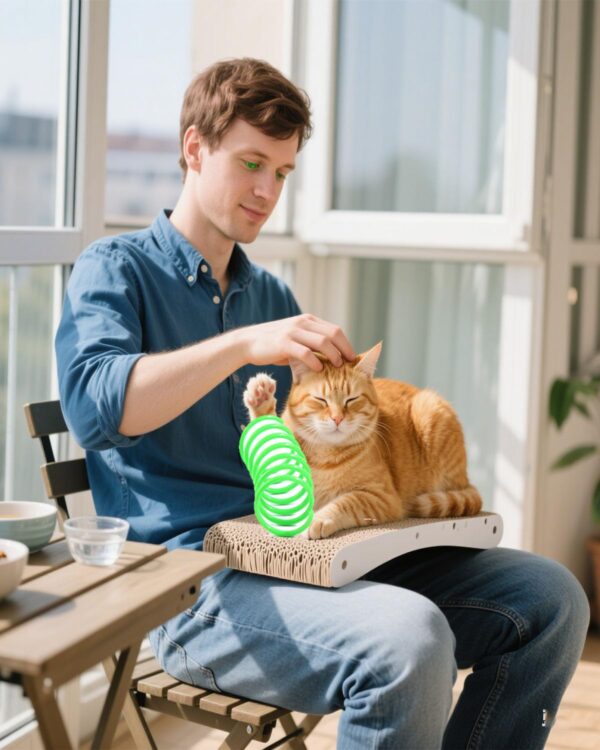 8 PCS Cat Springs, Interactive Cat Toy Set, Includes 2 Mouse Figurines, 4 Colorful Springs, 2 Crinkle Balls, Durable and Safe for Indoor and Outdoor Play, Cats