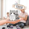 Crochet Toys, Handmade Cat Crochet Animals, Cute Crochet Gift for Home and Office Decor, Emotional Support Animal Toy, Cute Things for Study Table Desk Decoration (7x6 cm, Grey)