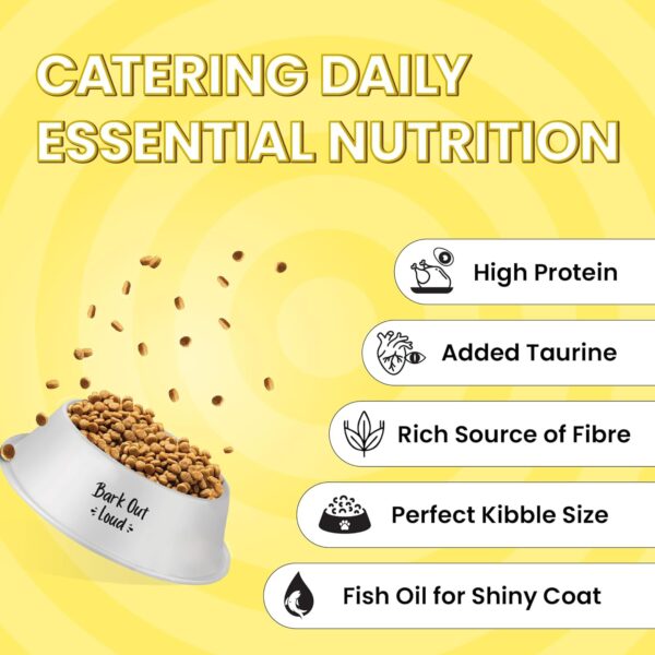 71D2-qKvidL._SL1500_.jpg BARK OUT LOUD Essentials Puppy Food | Chicken & Egg High Protein | Added Taurine- Fish Oil | No Preservative - Gluten Free Kibbles for Puppy -1kg