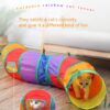 24x7 eMall Cat 2 Way Tunnel Cat Toy Indoor Outdoor Kitty Puppy Puzzle Exercise Hiding Training Toy Pet Tube Collapsible Play Toy - 122 CM