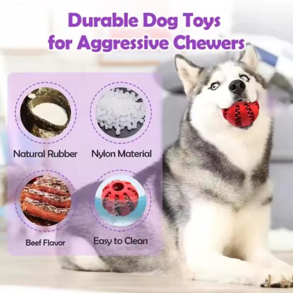 71D8ldwFSlL._SL1500_.jpg PETS EMPIRE Interactive IQ Treat Dispenser, Food Dispenser Ball, Dog Training Feeding Balls, Bite Resistant Chew Toy Ball, Slow Feeding Dispensing Game for Dogs, Puppies - 6 cm