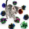 KUTKUT 12Pcs Crinkle Balls for Cats, Shiny and Stress Buster KUTKUT 12Pcs Crinkle Balls for Cats, Shiny and Stress Buster Crinkler, Suitable for Multiple Cats' Play, Ideal for Kittens and Grown-up Cats