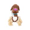 Foodie Puppies Dog Squeaky Plush Rope Toy - (Brown Bulldog Plush Toy) | Crinkle, Non-Toxic, Stuffed, Teething, Chewing, Playing, & Tug-of-War | for Small Dogs and Puppies (Size: 29cm)
