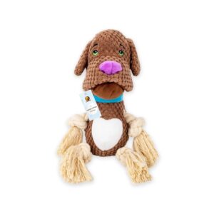Foodie Puppies Dog Squeaky Plush Rope Toy - (Brown Bulldog Foodie Puppies Dog Squeaky Plush Rope Toy - (Brown Bulldog Plush Toy) | Crinkle, Non-Toxic, Stuffed, Teething, Chewing, Playing, & Tug-of-War | for Small Dogs and Puppies (Size: 29cm)