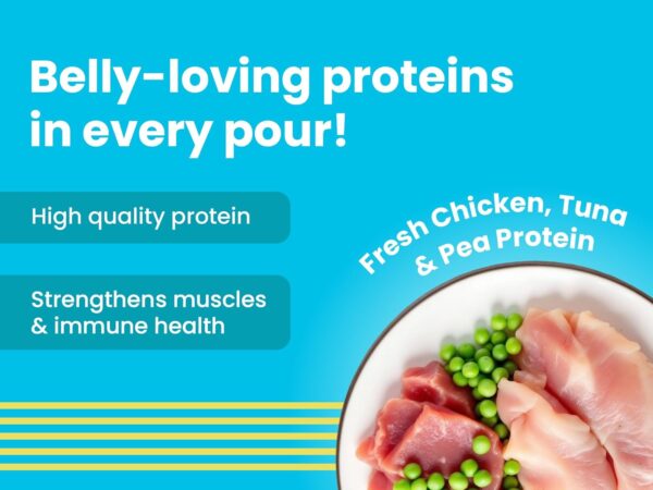 71ERGUi6tiL._SL1500_.jpg Bark Out Loud Wet Dog Food Chunks | Chicken & Tuna Gravy Food for Adult Dogs | Grain-Free, Pea Protein with Omega Fatty Acids | Healthy & Tasty Meal for Dogs | 85 g (Pack of 6)