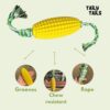 Corn & Bone Shape Dog Chew Toy, Natural Rubber Dog Teething Toy, Dog Toy for Entertainment and Dental Benefits, for All Breed Dogs and Puppies (Corn)
