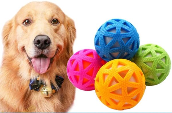 PSK PET MART Combo of 3 Squeaky Interactive Ball Toy for Dog/Puppy-Small-Multicolored