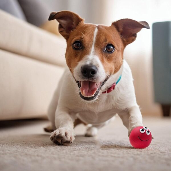 Monster Ball – Dog Ball Squeaky Toys for Dogs, Latex Small Dog Toys (0-10kgs) – Red