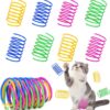 8 Pcs Interactive Cat Toys - Durable Plastic Coils, Colorful Springs For Indoor Cats - Active Play For Swatting, Biting, Hunting