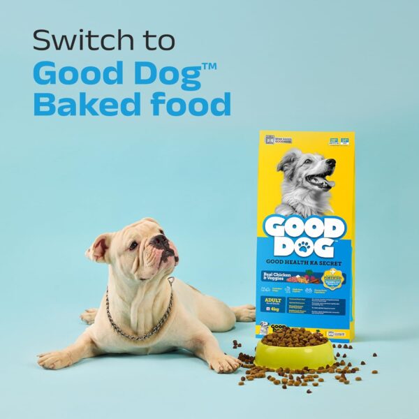 71H35d7fiL._SL1500_.jpg Good Dog Adult Dry Dog Food | Oven Baked | Real Chicken & Eggs | 1.3 Kg | High-Protein | High Palatability | Nutritionally Formulated with Vitamins & Minerals | Indian Herbs | Suitable for All Breeds