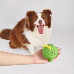 BarkButler x FOFOS Toy Dinosaur Dog Ball Toy - 100% BarkButler x FOFOS Toy Dinosaur Dog Ball Toy - 100% Natural Rubber & Squeaky Toys for Dogs, Lightweight Dog Toys for Medium Dogs (0-20kgs) - Green