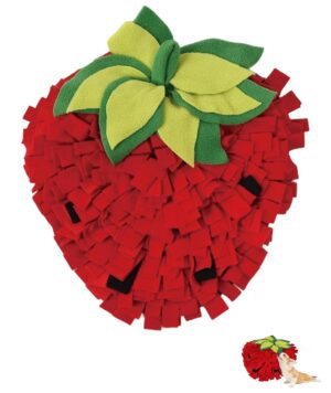 Snuffle Mat for Dogs, Dog Mat, Slow Feeder for Dogs - Interactive Dog Toy with Red Strawberry Design for Mental Stimulation & Treat Hunting