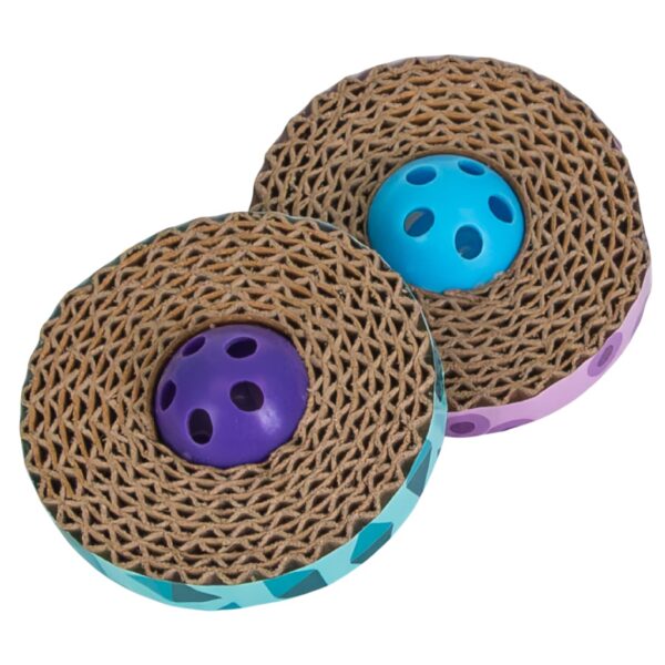 Petstages 701 Spin and Scratch Cat Catnip Toss and Bat Toy