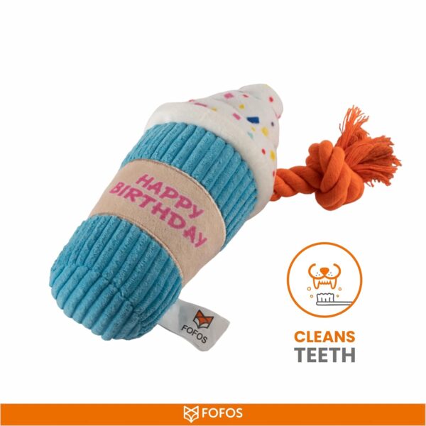 71HpdTAkBAL._SL1500_.jpg BarkButler x Fofos Birthday Drink Plush - Soft & Squeaky Toys for Dogs, Dog Toys for Medium Dogs (0-20kgs) - Multicoloured