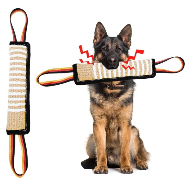 Dog Toys, Interactive Dog Toys Leather Bite Rag, Durable Dog Bite Tug Toy for Puppy, Teeth Cleaning and Training(11.8 * 2.8in)