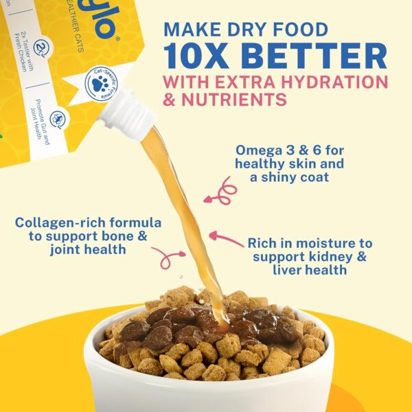 71I7y1JLfnL._SL1500_.jpg Smylo Summer Cooler, Hydration Rich Chicken & Fish Bone Broth for Cats (2+1 Combo) | Rich in Collagen for Bones & Joints Health| Omega 3 & 6 for Shiny Fur & Coat | Cat Food Topper and Cat Supplements