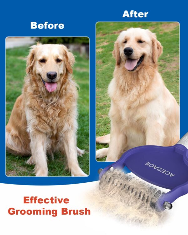 71IM5OdoXLL._SL1500_.jpg ACE2ACE Deshedding Brush for Dogs, Dematting Comb for Cats Dogs, 7+15 Dual Sided Undercoat Rake, Cat Brush for Shedding to Remove Knots, Tangles, and Matted Fur