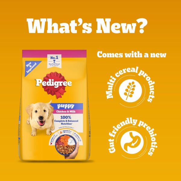Pedigree Puppy Dry Dog Food, Chicken & Milk, 20 kg, Contains 37 Essential Nutrients, 100% Complete & Balanced Food for Puppies