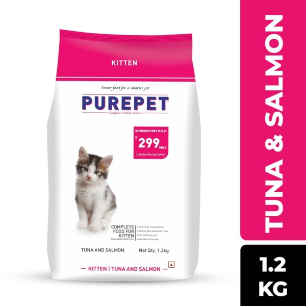 Purepet Kitten Tuna and Salmon Dry Cat Food 1.2kg