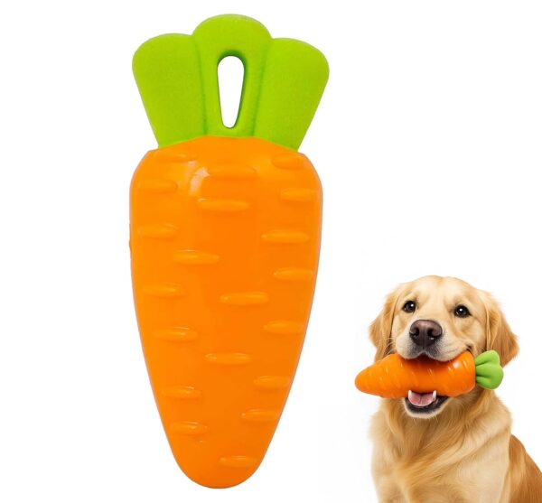 RvPaws Veggie Series Carrot Squeaky Chew Toys for Dogs & RvPaws Veggie Series Carrot Squeaky Chew Toys for Dogs & Puppies| Medium & Large Breeds (Orange)