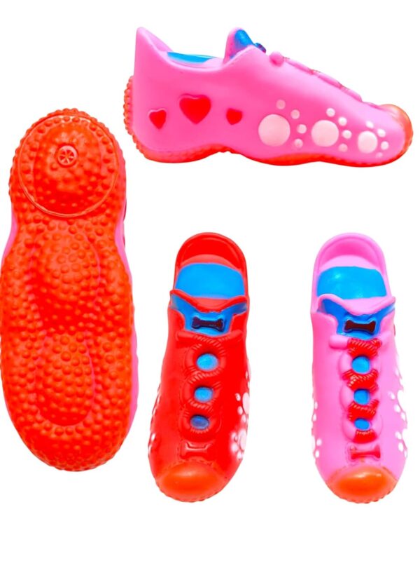The Pets Company Vinyl Squeaky Chew Dog/Puppy Toy for Puppies & Small Dogs | Durable, Animal Design, for Playing, Teething and Chewing | Pack of 3 (Rooster, Croissant, Shoe) (Color May Vary)