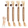 Cat Toys, 4Pcs Cat Chew Toy, Cat Playing Toys for Indoor, Stick for Cats with Sisal Rope and Gall Fruit, Natural Catnip Alternative