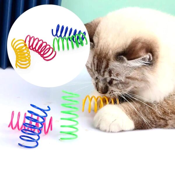 squishy 28pcs Cat Springs,Spring Toy, Cat Toys Interactive for Indoor Play, Colorful Plastic Coils to Stimulate Hunting Instincts